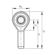 桿端軸承 GAKSR30-PS, 根據(jù) DIN ISO 12 240-4 標(biāo)準(zhǔn)，特種鋼材料，帶右旋外螺紋，免維護(hù)
