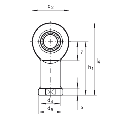桿端軸承 GIL8-DO, 根據(jù) DIN ISO 12 240-4 標(biāo)準(zhǔn)，帶左旋內(nèi)螺紋，需維護(hù)