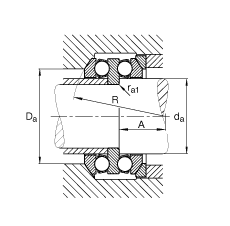 推力深溝球軸承 54318, 根據(jù) DIN 711/ISO 104 標(biāo)準(zhǔn)的主要尺寸，雙向，帶球面軸承座圈，可分離