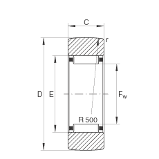支撐型滾輪 RSTO20, 無(wú)軸向引導(dǎo)，外圈無(wú)擋邊