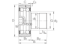 螺栓型滾輪 KR5202-2RS, 雙列，兩側(cè)唇密封