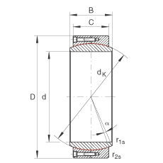 大的關(guān)節(jié)軸承 GE440-DW, 根據(jù) DIN ISO 12 240-1 標(biāo)準(zhǔn)，免維護(hù)