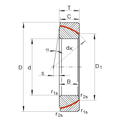 角接觸關(guān)節(jié)軸承 GE50-SW, 根據(jù) DIN ISO 12 240-2 標準，免維護