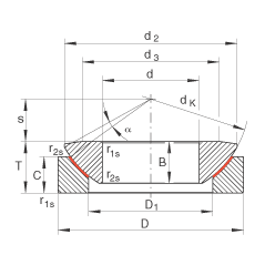 推力關(guān)節(jié)軸承 GE70-AW, 根據(jù) DIN ISO 12 240-3 標(biāo)準(zhǔn)，免維護(hù)