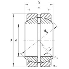 關(guān)節(jié)軸承 GE25-ZO, 根據(jù) DIN ISO 12 240-1 標(biāo)準(zhǔn)，英制尺寸，需維護(hù)