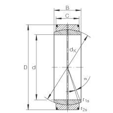 關(guān)節(jié)軸承 GE8-DO, 根據(jù) DIN ISO 12 240-1 標(biāo)準(zhǔn)，需維護(hù)
