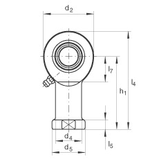 桿端軸承 GIR70-DO-2RS, 根據(jù) DIN ISO 12 240-4 標(biāo)準(zhǔn)，帶右旋內(nèi)螺紋，需維護，兩側(cè)唇密封