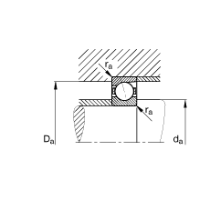 主軸軸承 B71948-E-T-P4S, 調(diào)節(jié)，成對或單元安裝，接觸角 α = 25°，限制公差