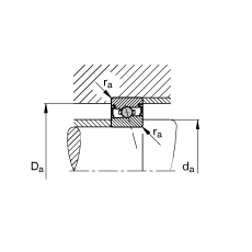 主軸軸承 HCS7021-E-T-P4S, 調(diào)節(jié)，成對或單元安裝，接觸角 α = 25°，兩側(cè)唇密封，非接觸，限制公差