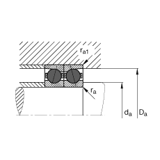 主軸軸承 HCB7038-E-T-P4S, 調(diào)節(jié)，成對或單元安裝，接觸角 α = 25°，陶瓷球，限制公差