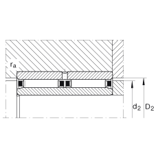 滾針軸承 NAO25X42X32-ZW-ASR1, 無擋邊，雙列