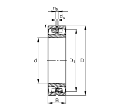 調心滾子軸承 23080-K-MB, 根據 DIN 635-2 標準的主要尺寸, 錐孔，錐度 1:12